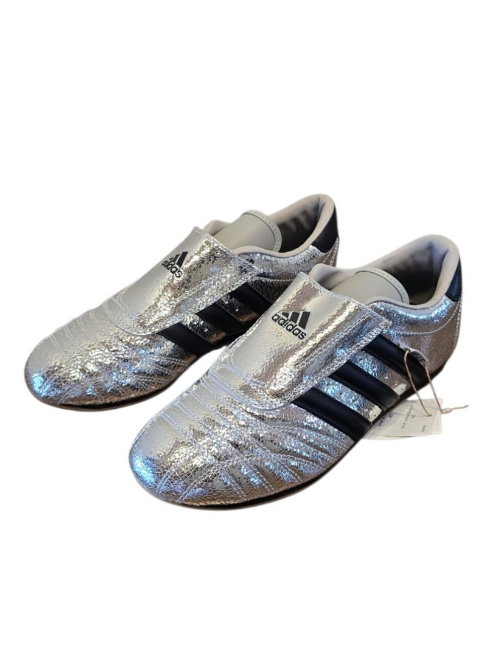 Adidas Taekwondo Metallic Silver Black Sneakers 7.5 - Picture 1 of 13